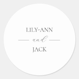 Adesivo Casamento de Script Simples de Na moda Branco Mono