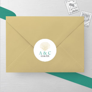 Adesivo Casamento de Seashell Minimalista