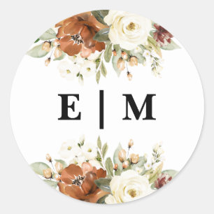 Adesivo Casamento de Selagem de Envelope Floral de Queda