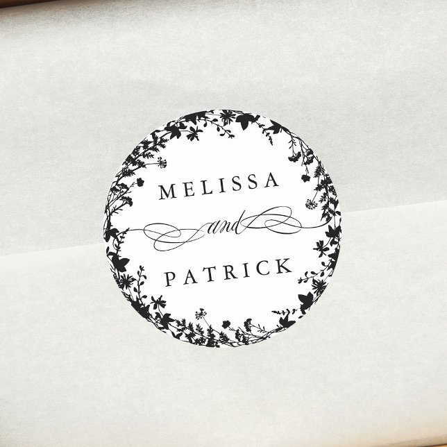 Adesivo Casamento de Silhouette Silhouette de Flor Selvage (Criador carregado)