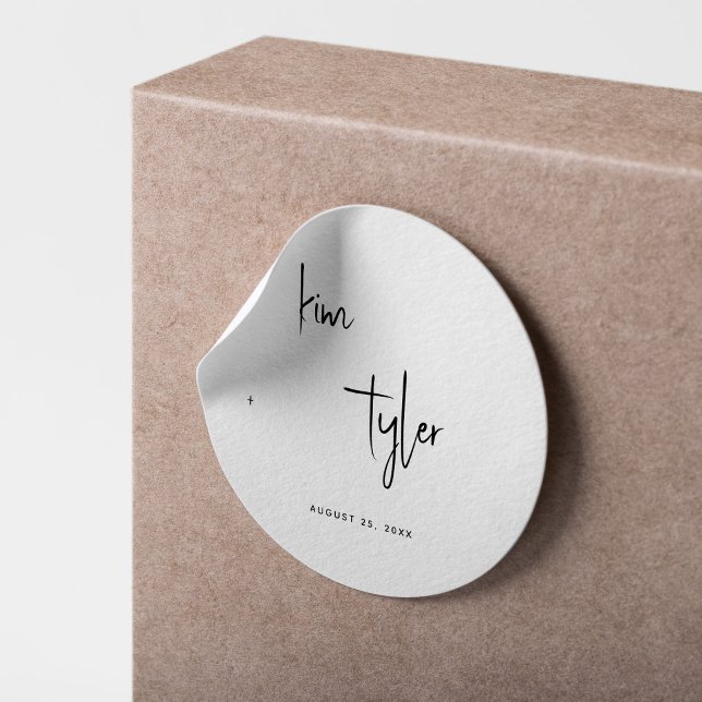 Adesivo Casamento de simples nomes modernos minimalista (Criador carregado)