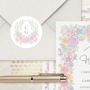 Adesivo Casamento de terra de Crest, de flor selvagem, cor