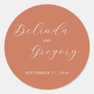 Adesivo Casamento de Terracotta Elegant Script Calliografi