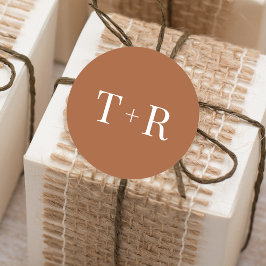 Adesivo Casamento de Terracotta Simples Monogrammed