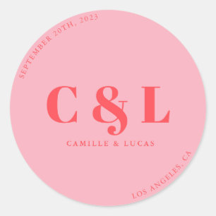 Adesivo Casamento de Trendência Retro Pink