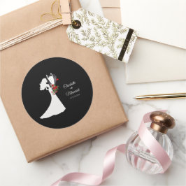 Adesivo Casamento de Tuxedo Suit & Bride Silhouette