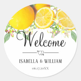 Adesivo Casamento de Verão com Lemon Boho Moderno Obrigado