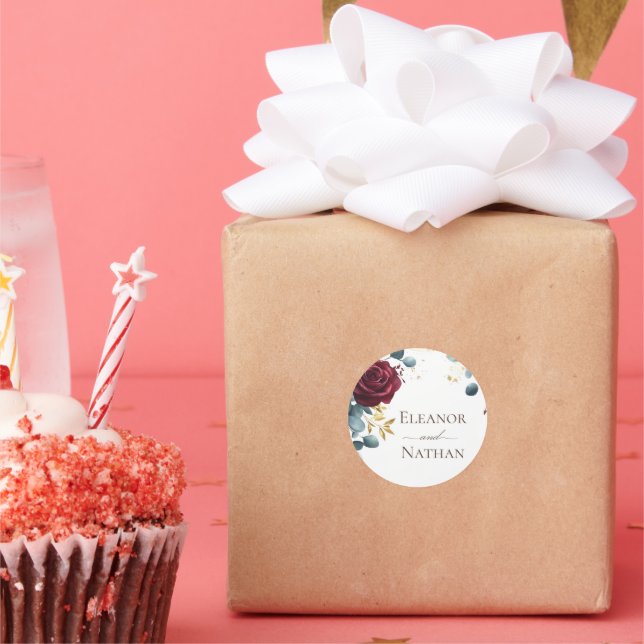 Adesivo Casamento de Verão com Rosa Primavera de Burgundy (Festa)