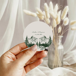 Adesivo Casamento de Verão na Montanha Desenhado à Mão