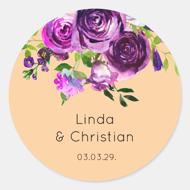 Adesivo Casamento de Verão Roxo (Frente)