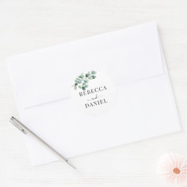 Adesivo Casamento de Verde Moderno de Eucalipto