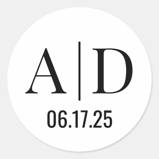 Adesivo Casamento de Vinhetas de Monograma de Casamento (Frente)