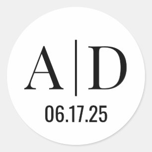 Adesivo Casamento de Vinhetas de Monograma de Casamento