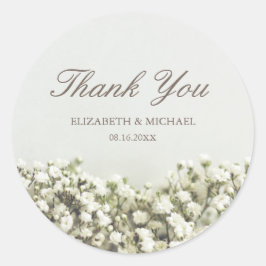Adesivo Casamento de Vintage Baby's Breath Obrigado