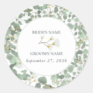 Adesivo Casamento de Watercolor Eucalyptus Greenery Blosso