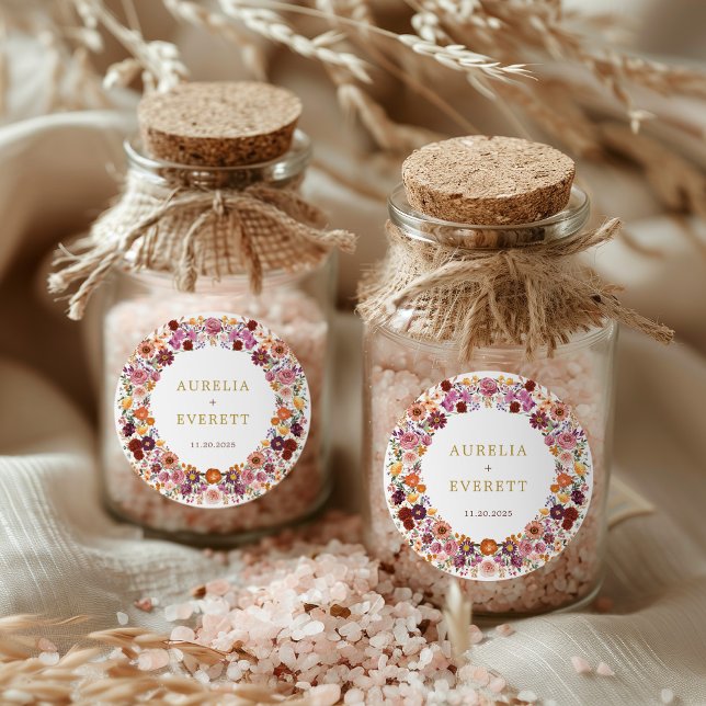 Adesivo Casamento de Wreath Floral Floral de Flor de Brigh (Criador carregado)