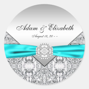 Adesivo Casamento Diamante Azul Verde