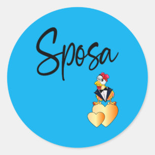 Adesivo Casamento Divertido Noivo Galo Italiano Sposa Noiv