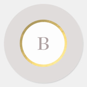 Adesivo Casamento do Círculo de Folhas de Taupe e Ouro