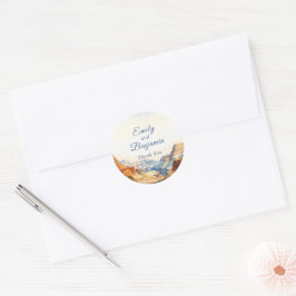 Adesivo Casamento do Deserto do Canyon Aquarela Obrigado