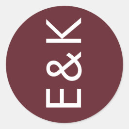 Adesivo Casamento do Grande Monograma do Burgundy Maroon M