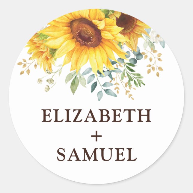 Adesivo Casamento do Jardim de Verão de Girassol Moderno B (Frente)