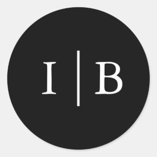 Adesivo Casamento do Monograma Negro Elegante