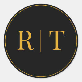 Adesivo Casamento do Monograma Negro Gloden