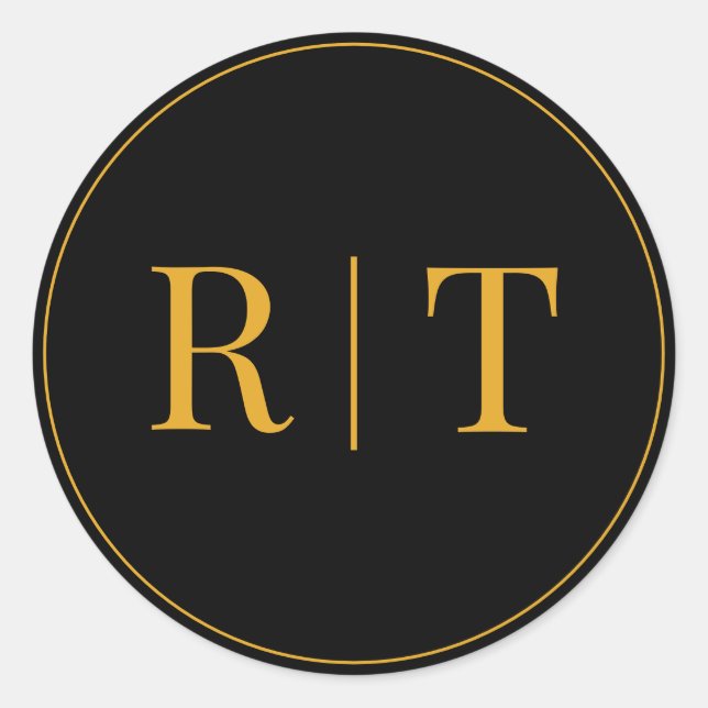 Adesivo Casamento do Monograma Negro Gloden (Frente)