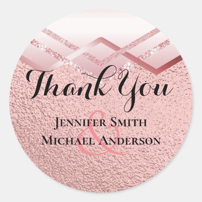 Adesivo Casamento do Orçamento da Tendência Dourada Modern (Frente)