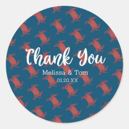 Adesivo Casamento Do Padrão Vermelho Azul Do Caranguejo Br