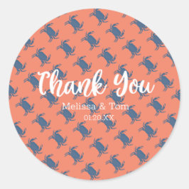 Adesivo Casamento Do Padrão Vermelho Azul Do Caranguejo Br