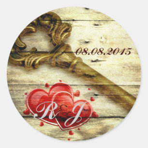 Adesivo casamento do steampunk do victorian da chave de