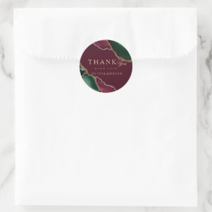 Adesivo Casamento Dourado Agate Burgundy, Verde-Esmeralda 