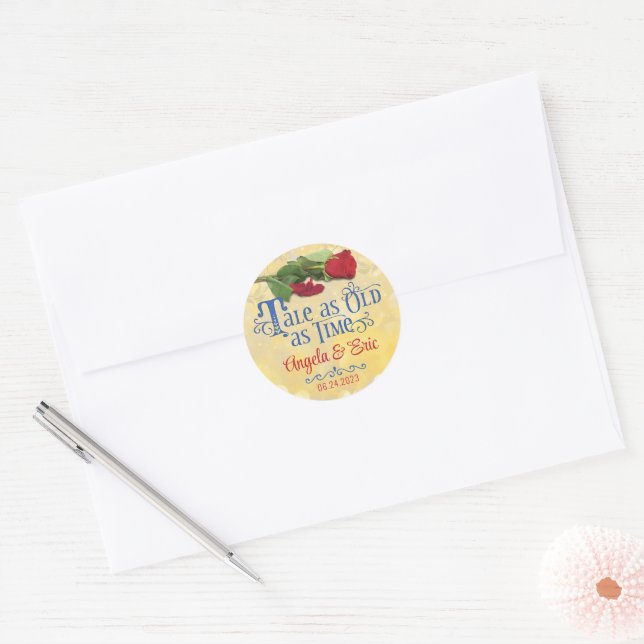 Adesivo Casamento Dourado Azul Rosa vermelha de Leite (Envelope)