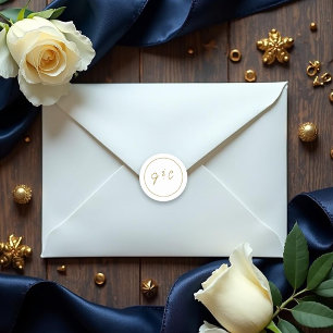 Adesivo Casamento Dourado Branco do Monograma Moderno
