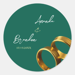 Adesivo Casamento Dourado Chic Emerald Green