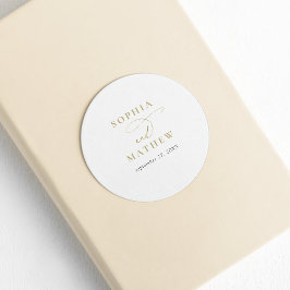 Adesivo Casamento Dourado com Caligrafia Branca Moderna