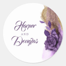 Casamento Dourado com Glitter e Púrpura de EggPlan