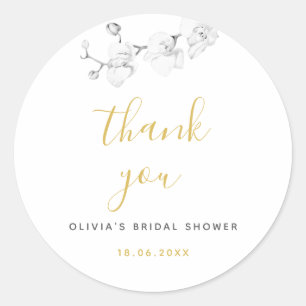 Adesivo Casamento Dourado com Orquídea Branca Negra Modern