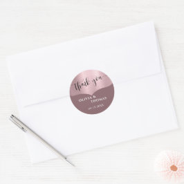 Adesivo Casamento Dourado com Rosa Metálico Chic - Obrigad