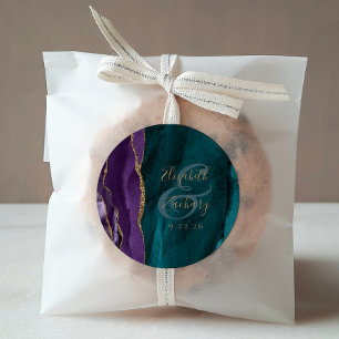 Adesivo Casamento Dourado com Teal Roxo de Script de Agato