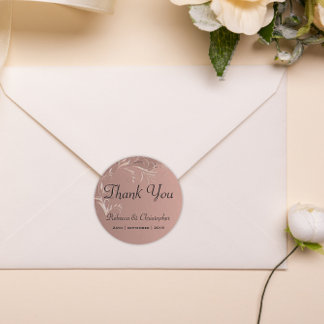 Adesivo Casamento Dourado da Elegante Rosa RealObrigado