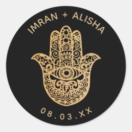 Adesivo Casamento Dourado da Índia hamsa Henna Enveloppe S