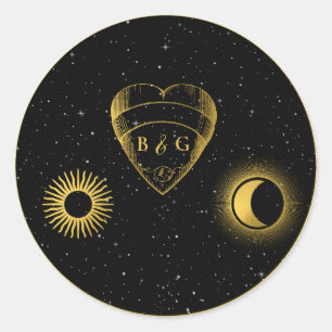 Adesivo Casamento Dourado das Estrelas Celestiais Crescent