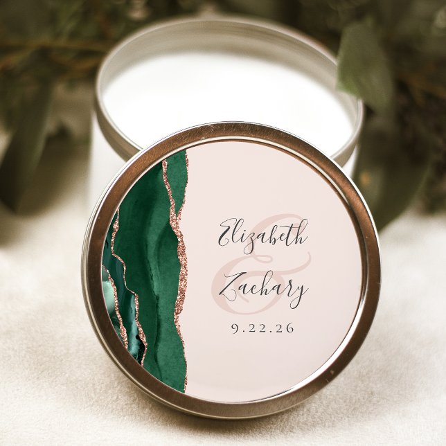 Adesivo Casamento Dourado de Blush Emerald Green - Script  (Criador carregado)