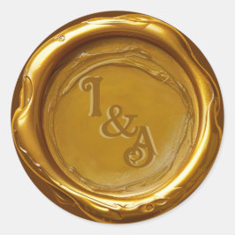Adesivo Casamento Dourado de cera de luxo elegante e queim