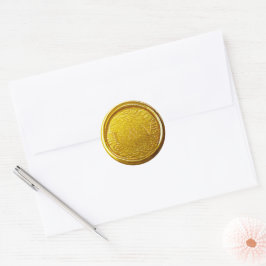 Adesivo Casamento Dourado de cera Elegante Monogrammed