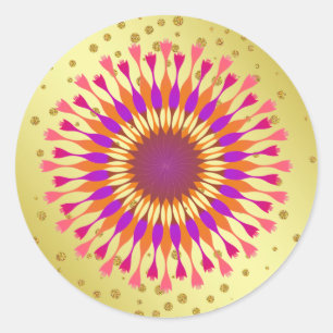 Adesivo Casamento Dourado de Folhas de Folha de Lotus Rosa