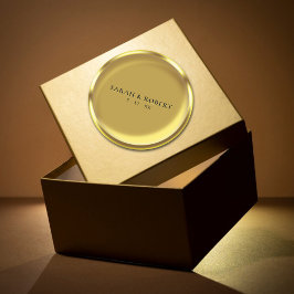Adesivo Casamento Dourado de luxo elegante com moedas